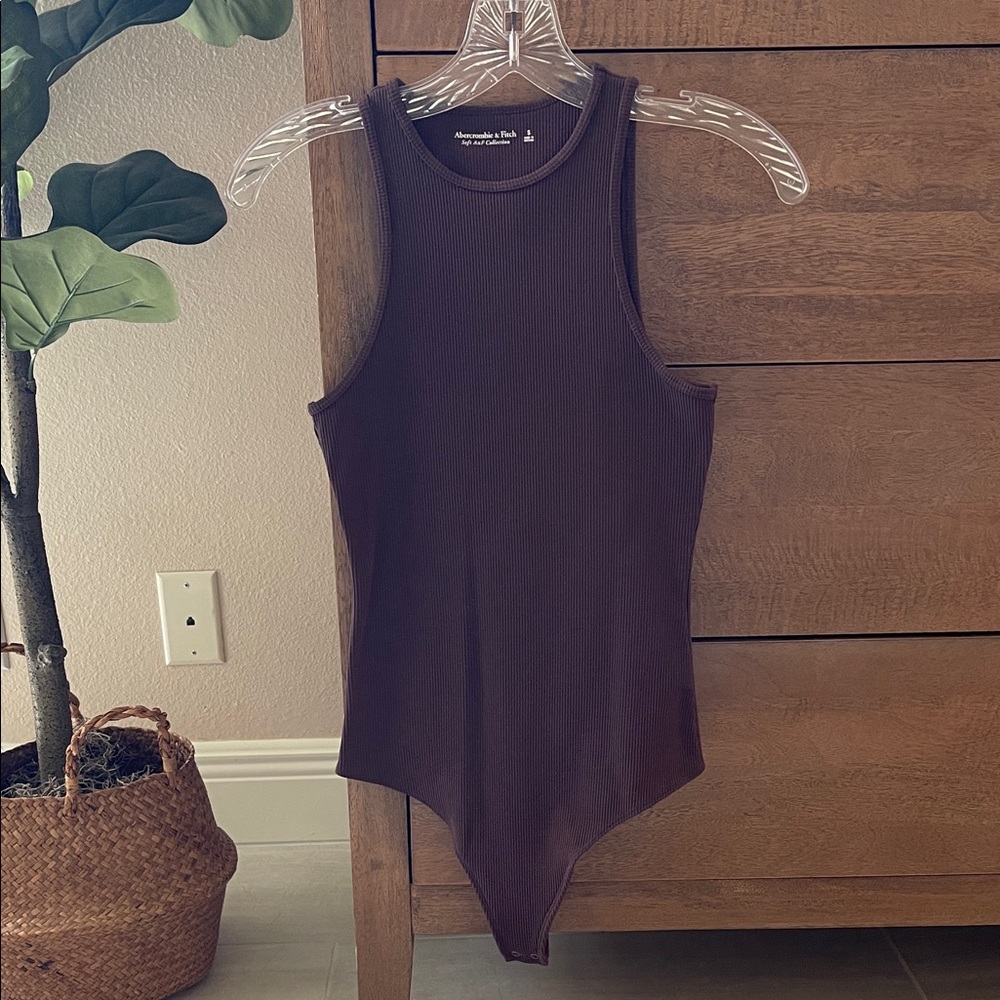 A&F Brown Ribbed Bodysuit